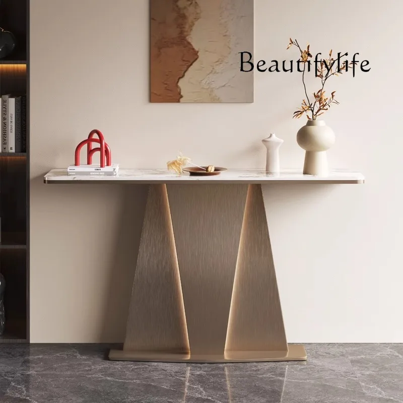

Italian light luxury door designer porch table against the wall to enter the home creative decoration corridor aisle decoration