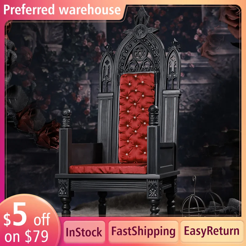 Resin Chair BJD Furniture 1/4 Doll Use Gothic Style Exquisite European Pattern Charm Elegant Atmosphere Dolls Armchair