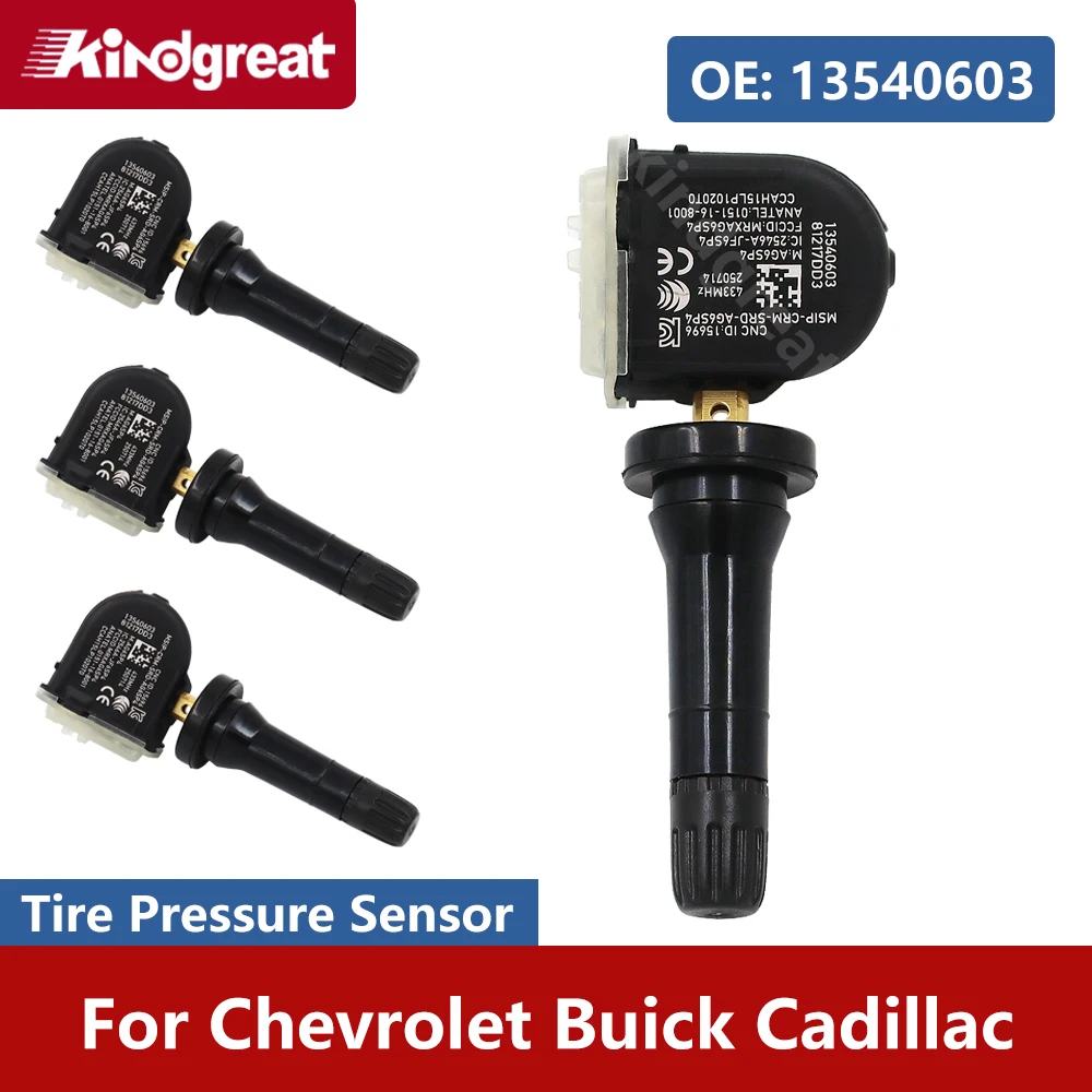 

4PCS/Lot 13540603 433MHZ TPMS Tire Pressure Monitor System Sensor for Chevrolet Buick Cadillac