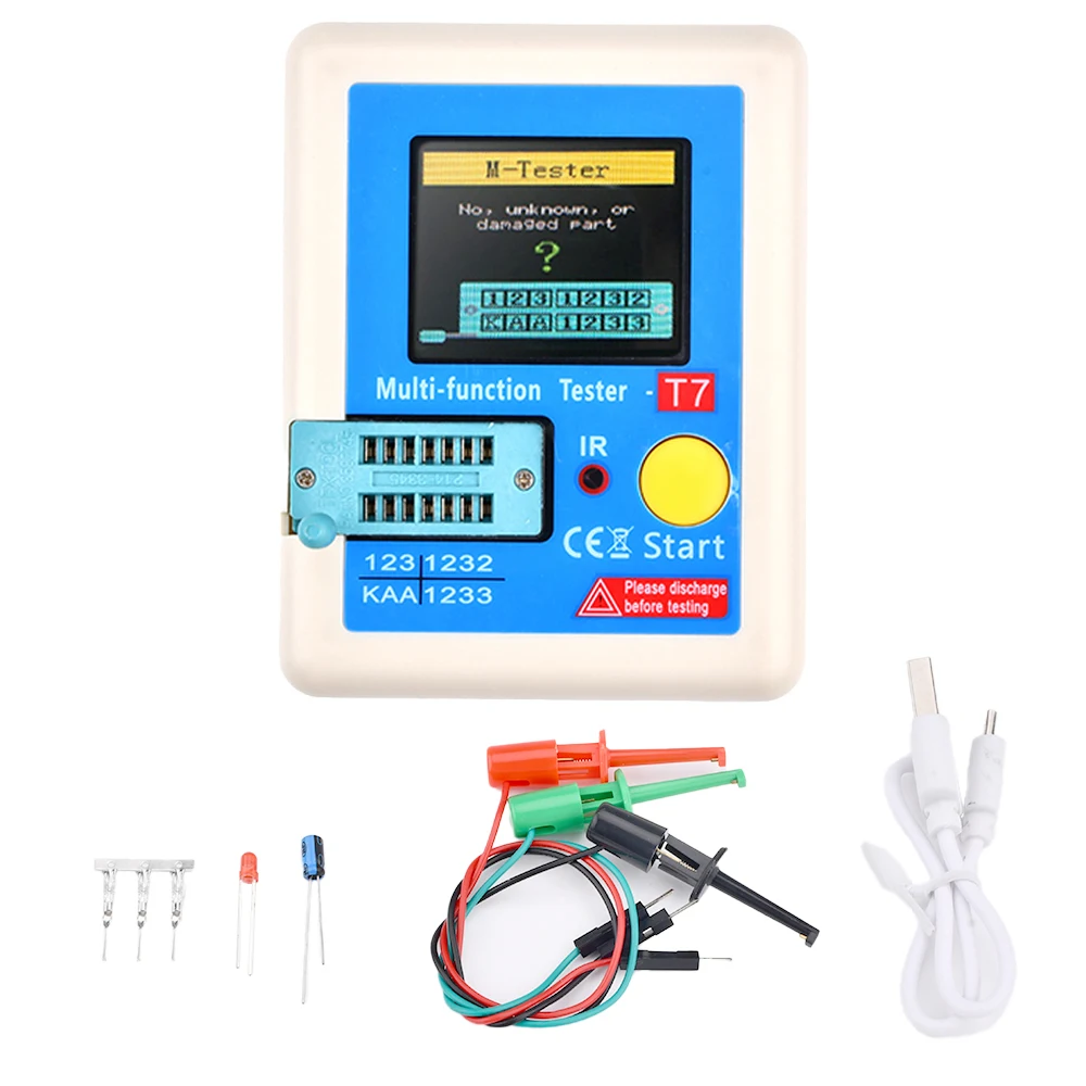 LCR-TC1 TC1 LCR-T7 Transistor Tester Multimeter Colorful Display TFT For Diode Triode MOS/PNP/NPN Capacitor Resistor Transistor