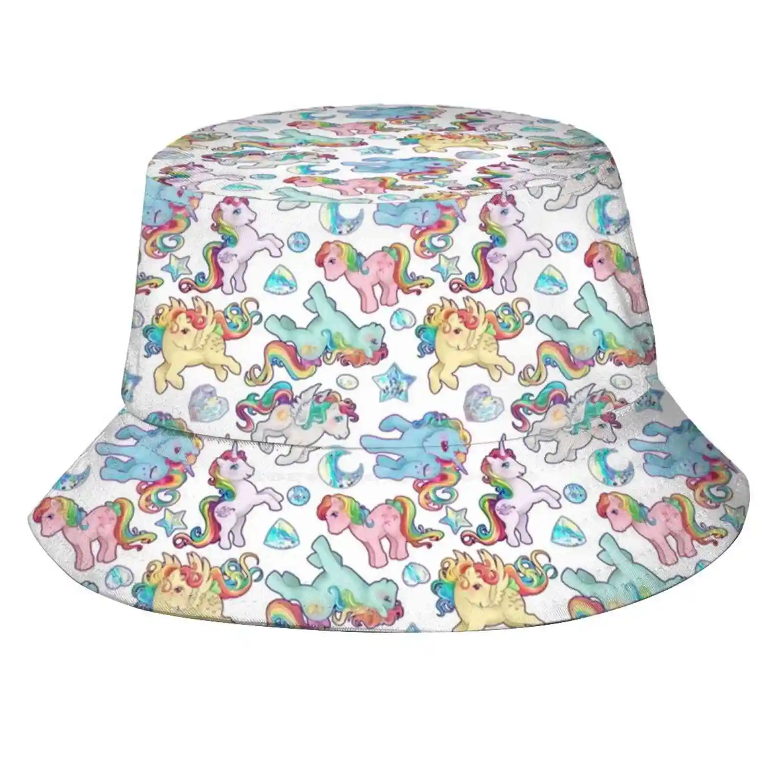 Rainbow Ponys G1 Sun Cap Fisherman Hat Bucket Hats My Little G1 Cake Rainbow Crystal