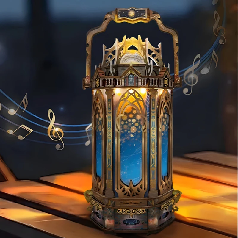 

DIY Wooden The Lantern of Galaxy Casa Figurines Miniatures Bookend Assembled Houses for Friends Birthday Gifts Home Decor Crafts