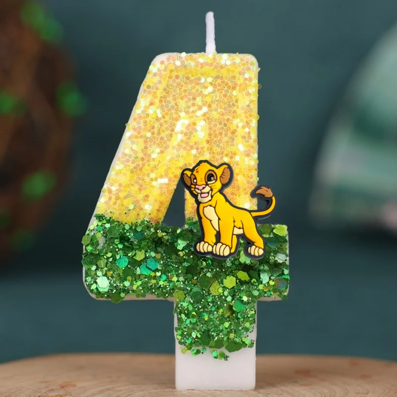 شمعة رقمية من Lion King Simba رقم 0-9 لوازم تزيين كعكة عيد ميلاد الأطفال مستلزمات إكسسوارات حفلات الرسوم المتحركة #4