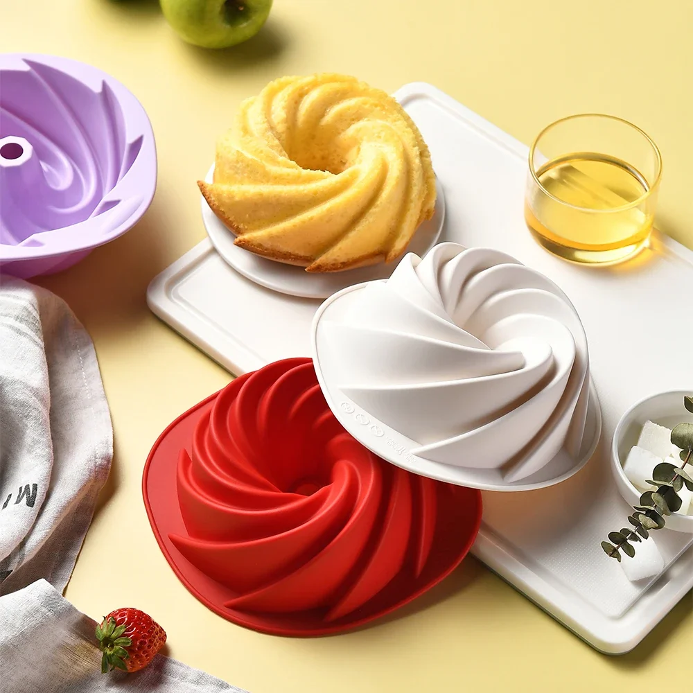 1/5Pcs Silicone Fluted Pans Non-stick Bundt Pan Baking Molds Perfect Bakeware for Cake Jello Gelatin Bread Para Gelatinas Mold