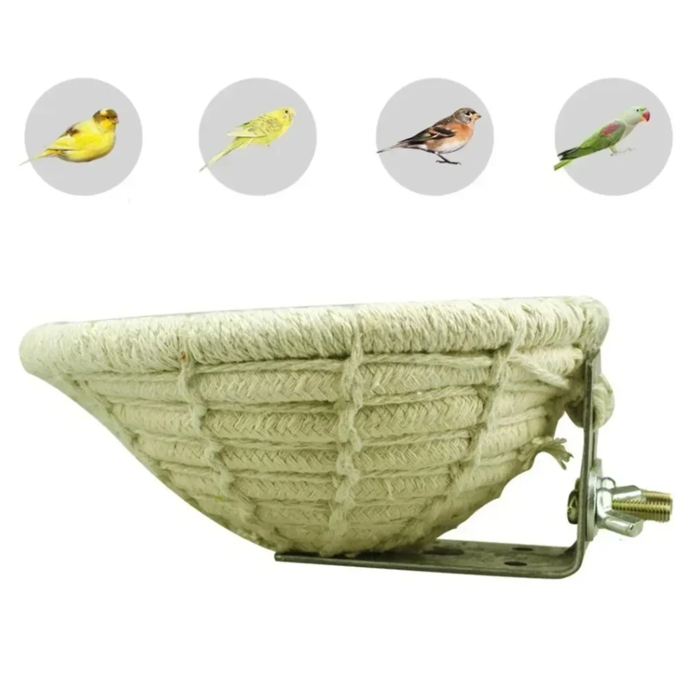 Manual Braided Hemp Rope Bird Nest Bed Multi-Purpose Artificial Finch Nest Bird House for Parrot Hamster Pet Bed Nest Supplies