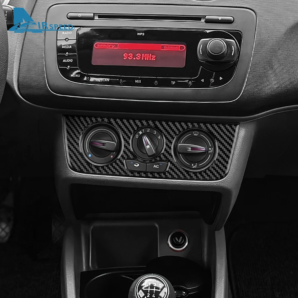 

Для Seat Ibiza 6j 2009 2010 2011 2012 2013 2014 Наклейка из настоящего мягкого углеродного волокна LHD RHD Автомобильное центральное управление AC Рамка Панель отделки