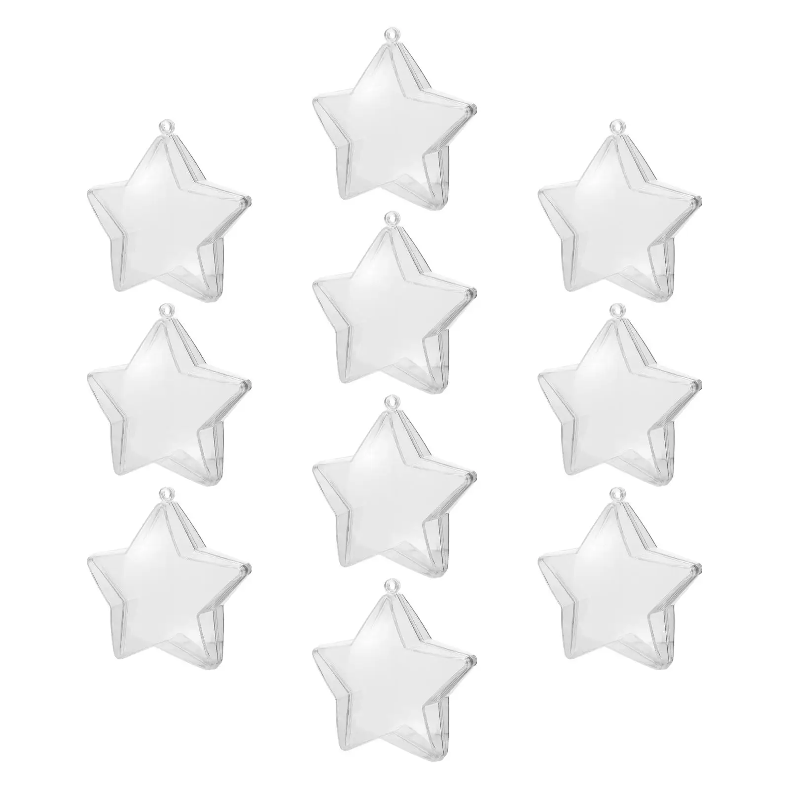 

10 Pcs Hollow Ball Decorations Clear Plastic Craft Boxes Fillable naments Wedding Favor Hanging Globe Candy Holder Star Shaped