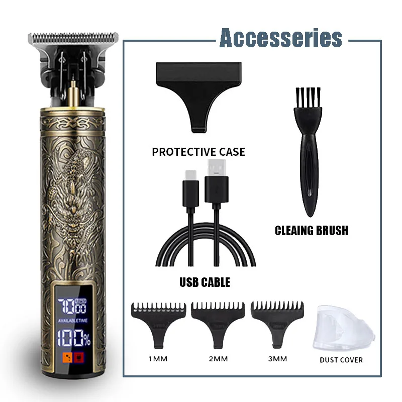 T9 Professionele Haarkapper/Accessoires voor Mannen |   USB snelladen |   Baard-/lichaams-/haartrimmer |   Precisie-elektrische scheerapparaat