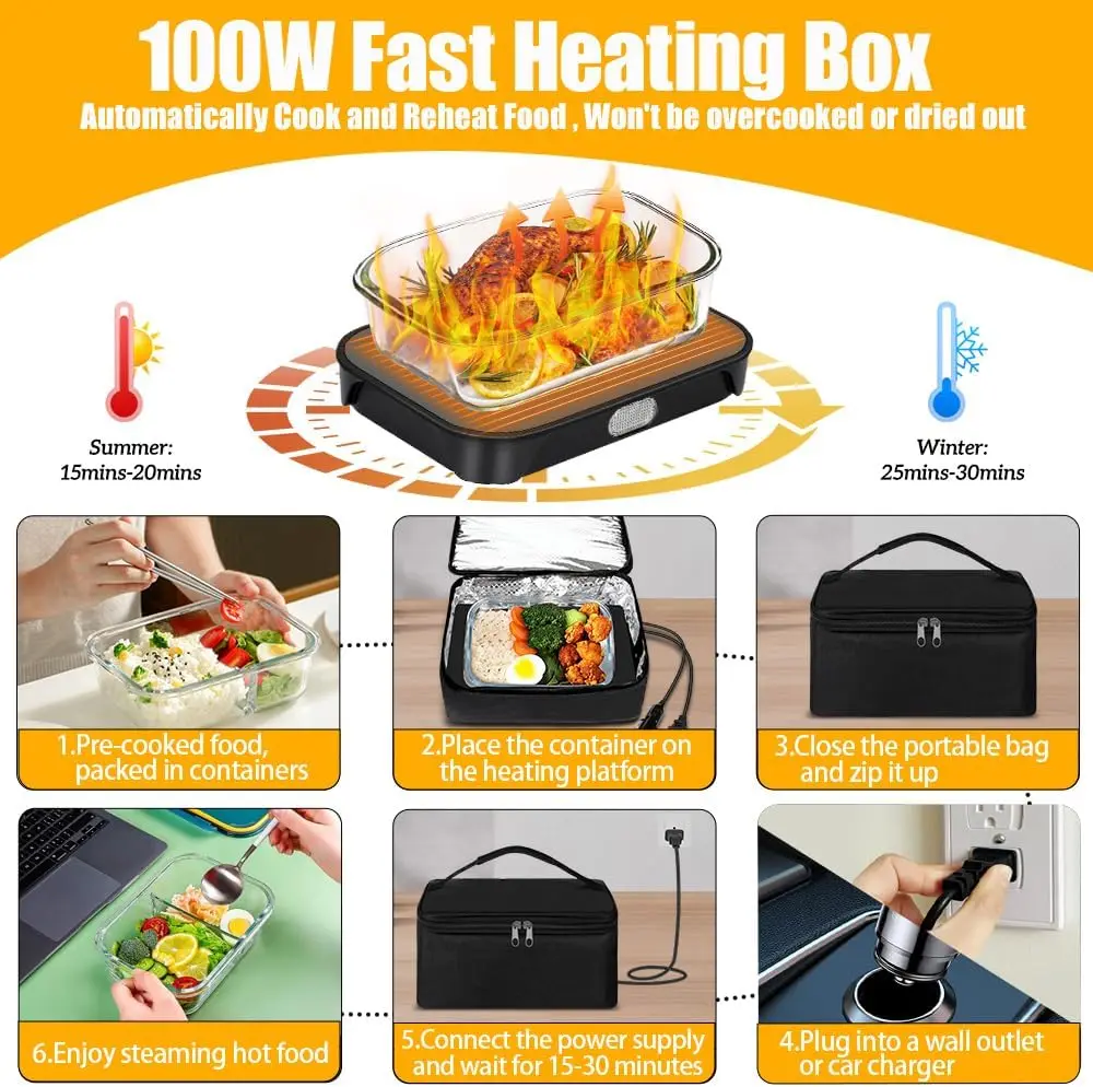 2025 فرن محمول جديد 100 وات سخان طعام، سخان طعام كهربائي للكبار
