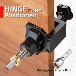 Adjustable 35MM Cup Hinge Boring Jig Drill Guide Wood Drilling Dowel Jig Woodworking Hole Opener Template Door Cabinet Hinge Set