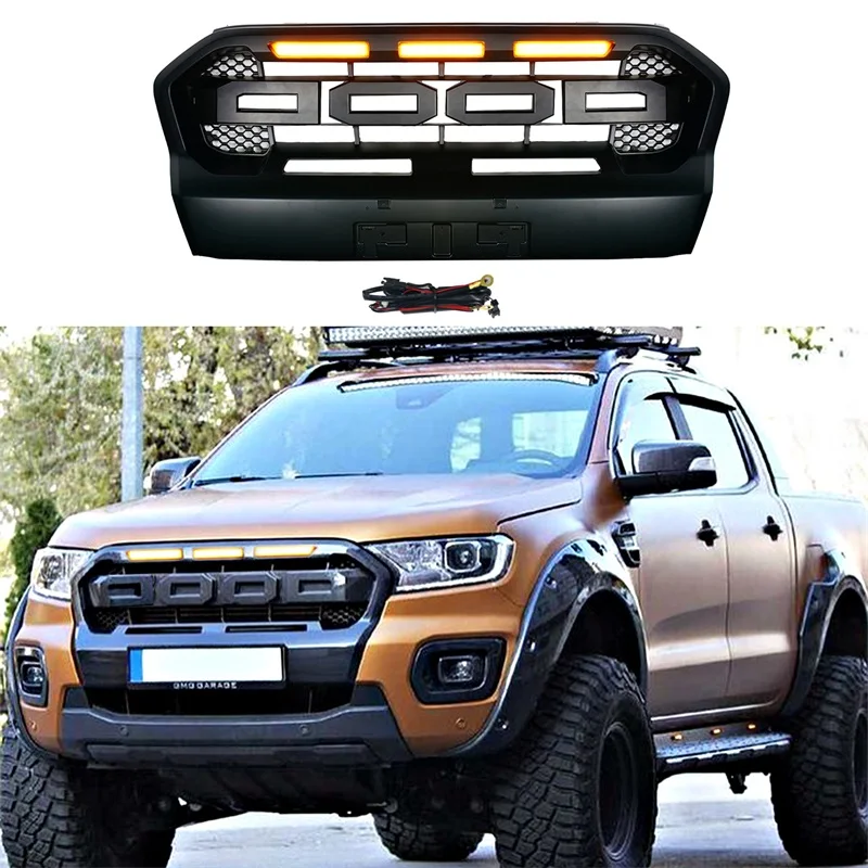 DOOD Modified Front racing grille ranger T8 wildtrak grills fit for ranger T8 2018-2021 mesh mask cover grill pickup car parts