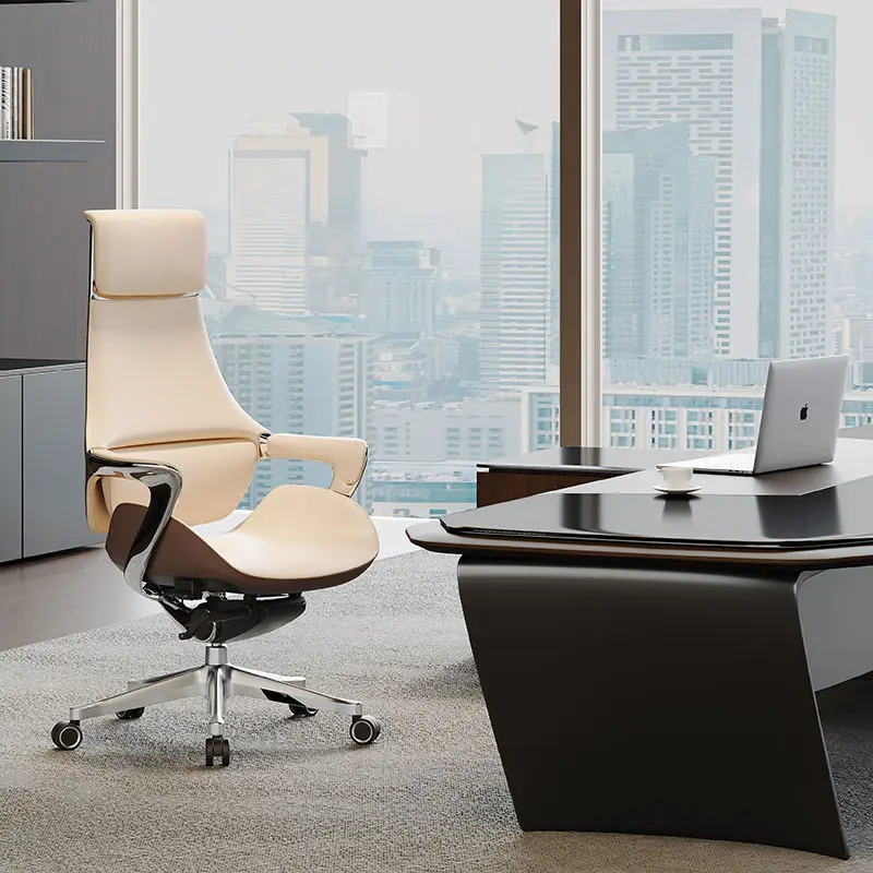 High Back Leather Chaises De Bureau Comfortable Luxury PU Revolving Guest Manager CEO Office Executive Chair