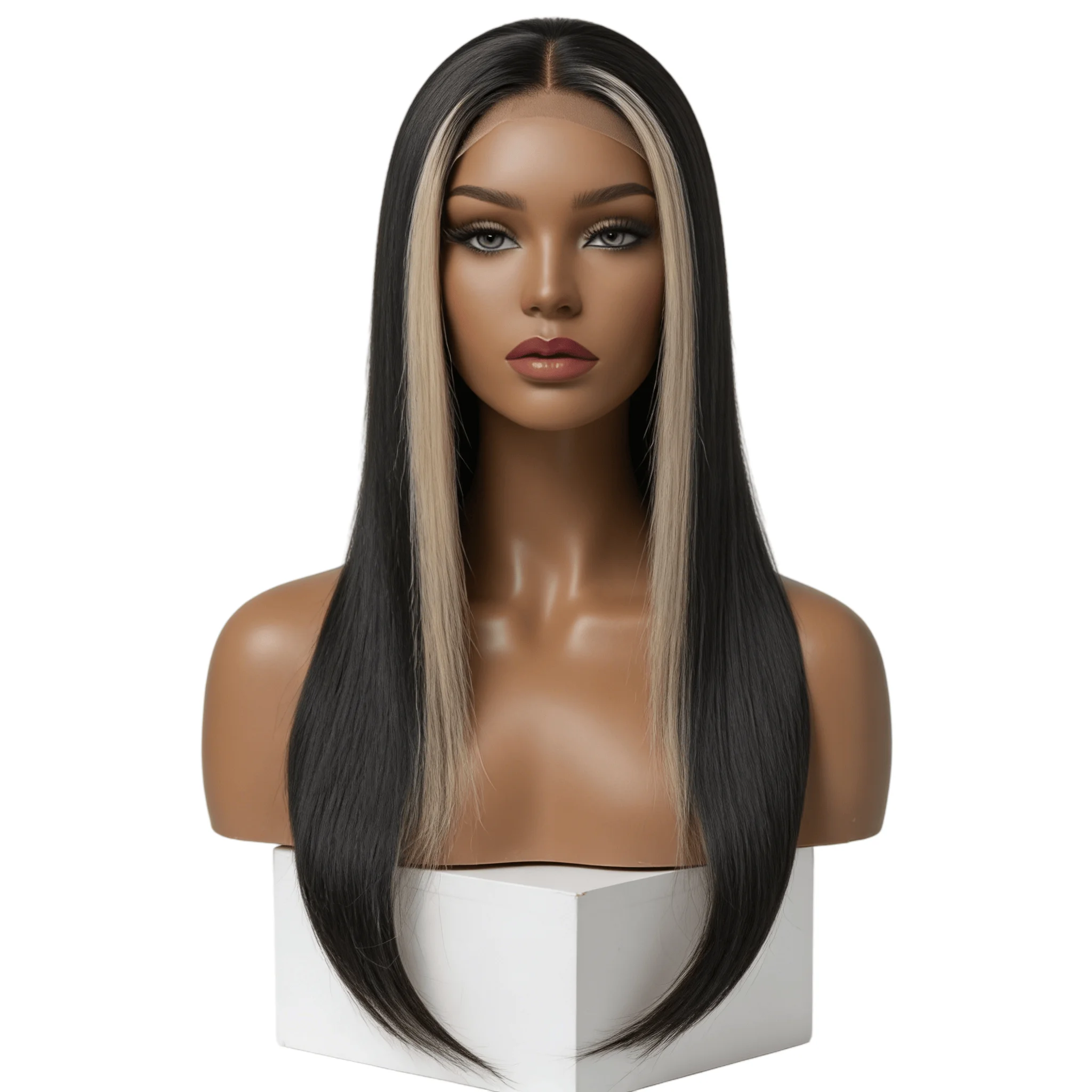 

Черно-русый парик с кружевной передней частью, 180% плотность, прямые волосы, 4x4 5x5, без клея, из натуральных волос, предварительно прорезанный, для темнокожих женщин