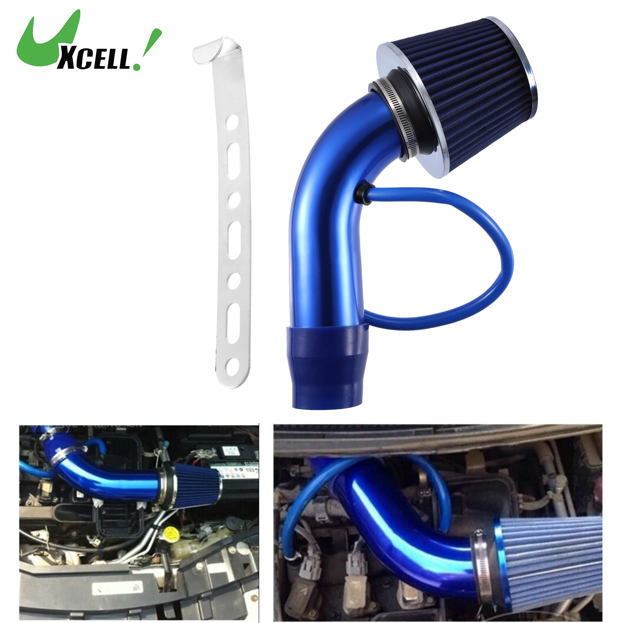 UXCELL 76mm 3inch Universal Car Air Duct Hose Adjustable Cold Air Turbo Intake Flexible Extensible Pipe Kit Pack of 7