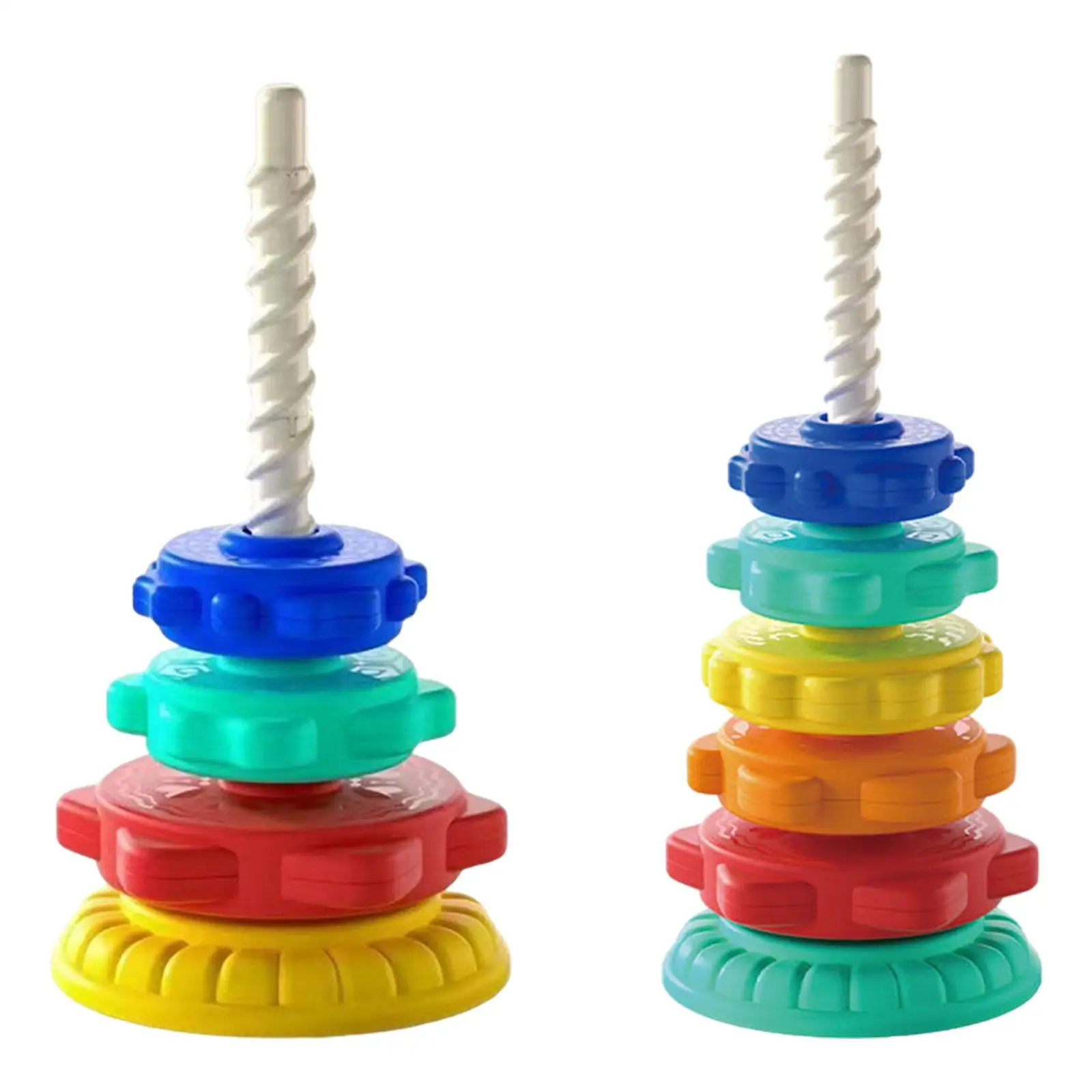 Rainbow Tower Toy Gifts Rainbow Rotating Wheel Toy for Kid Children Toddlers