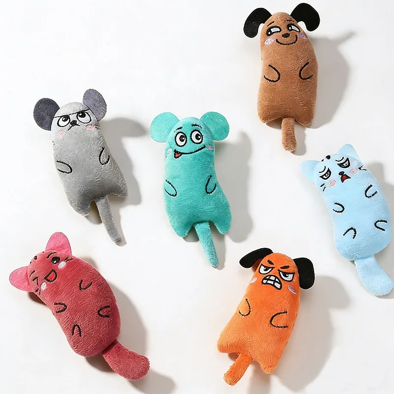 

Catnip Plush Cat Toys Cute Cartoon Shape Soft Stuffed Teeth Cleaning Chew Toy for Indoor Cats Interactive Play Pet Accessories