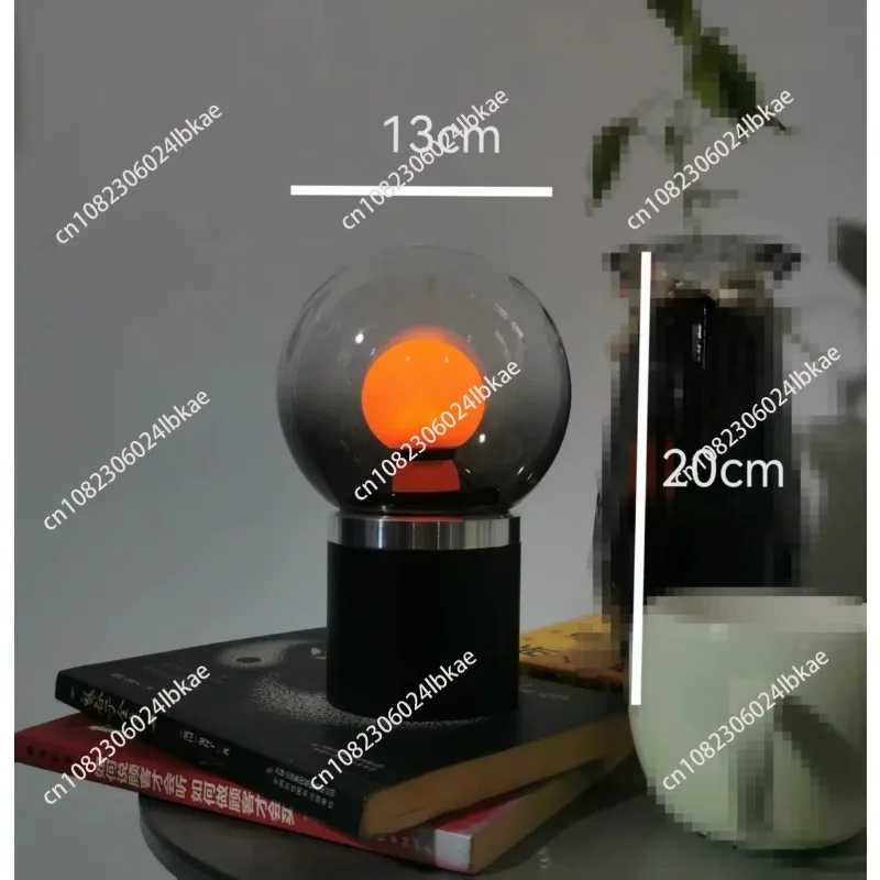 High-end minimalist glass planet charging desk lamp bedroom voice-activated bedside offline voice atmosphere Art Deco desk lamp