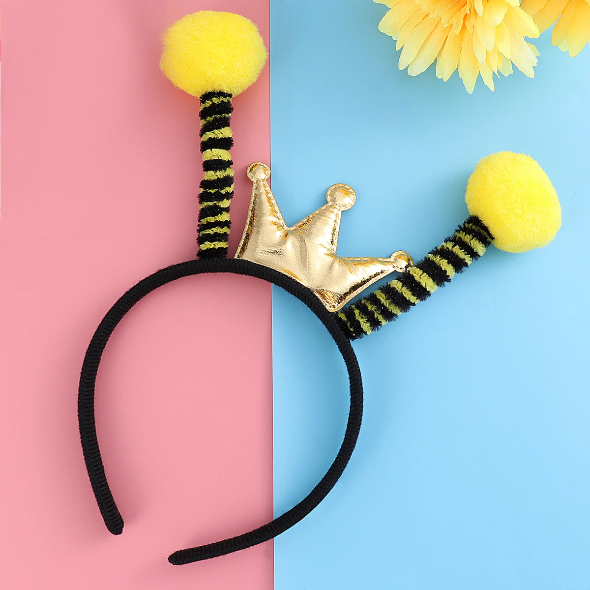 

4pcs Insect Antenna Hair Bands Headbands for Party Cartoon Yellow Hoops Baby Stylish Crown Comfortable Wear Selfie