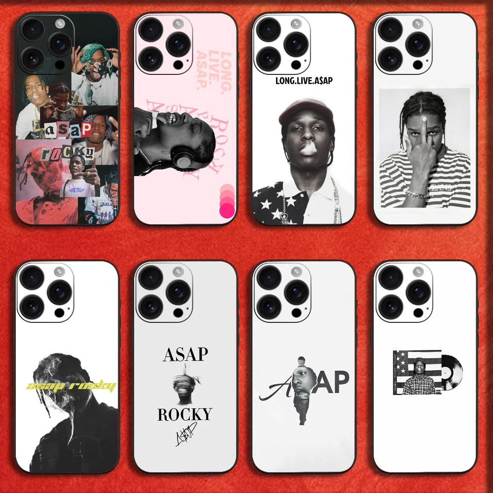 

A-ASAP Rocky Rapper Phone Case For iPhone 16,15,14,13,12,11,Pro,XS,Max,XR,Plus,E,Mini Black Shockproof Cover