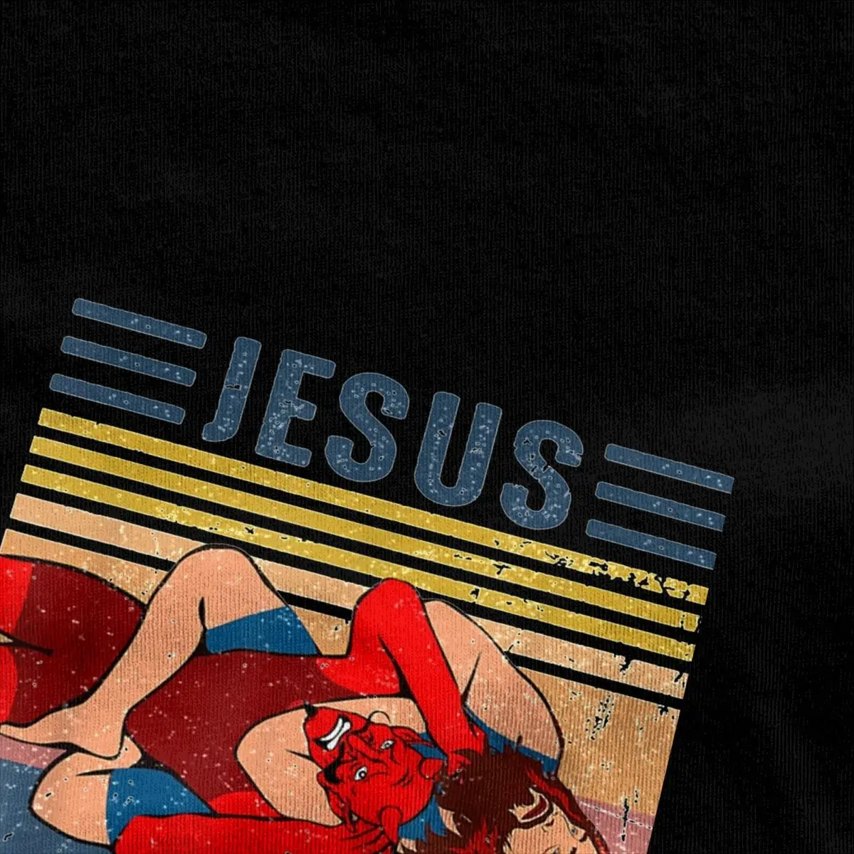 Jesus Has Your Back Wrestling T Shirt Vintage Novelty T Shirts Short-Sleeve Y2K Tshirt Summer Cotton O Neck Oversized Clothing