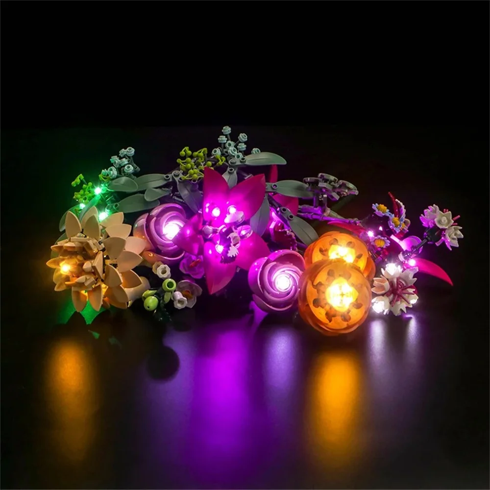 Verlichtingsset voor 10342 mooie roze bloemboeket botanische collectieserie exclusief bouwsteen (alleen led-lichtset)