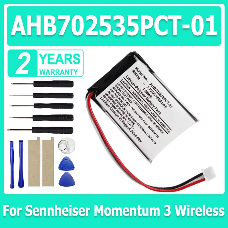 

New 500mAh Headset Battery For Sennheiser Momentum 3 Wireless M3 Wireless M3AEBT MOMENTUM True Wireless AHB702535PCT-01 M3AEBTXL