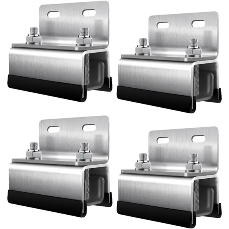 

4 PCS Brackets,Stainless Steel Solar Bracket For Stable Roof Box Fixing,With Wrench Solar Accessories For Rvs And Yachts-B91B