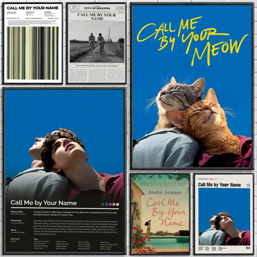 Movie Call Me by Your Name Painting Calligraphy Stylish Canvas Poster Wall Art for Living Room Bedroom Cafe Office Decor Gift