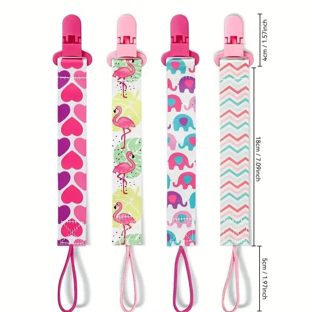 

4 шт., зажимы-держатели для детской соски, милый и практичный дизайн, зажимы для соски для мальчиков и девочек, универсальные, подходят для большинства пустышек