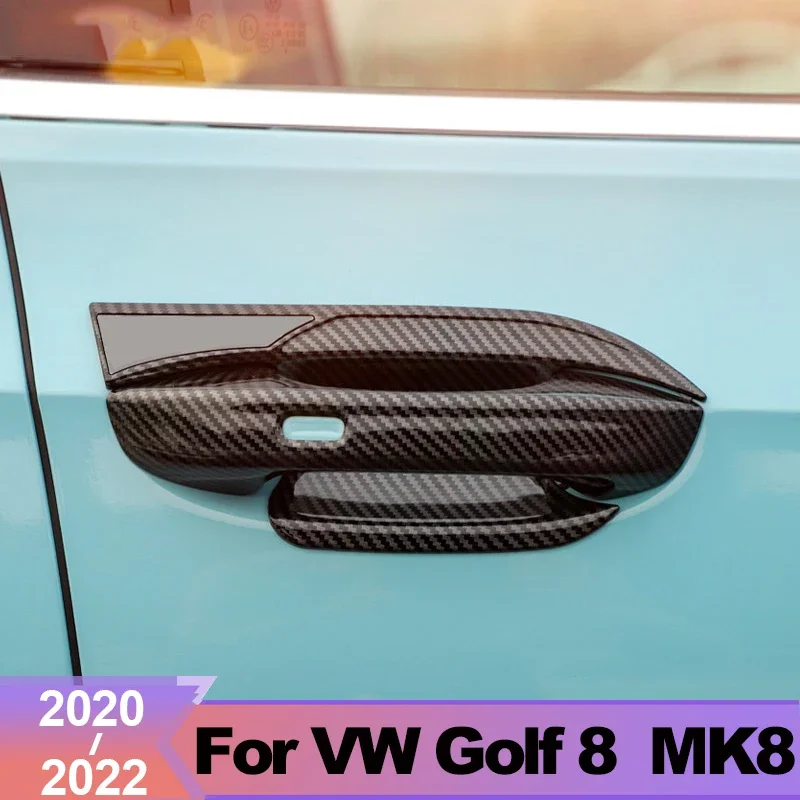 

ABS Car External Outer Door Handle Catch Cover Door Bowl Protection Trim Sticker For Volkswagen VW Golf 8 2020 2021 2022 2023