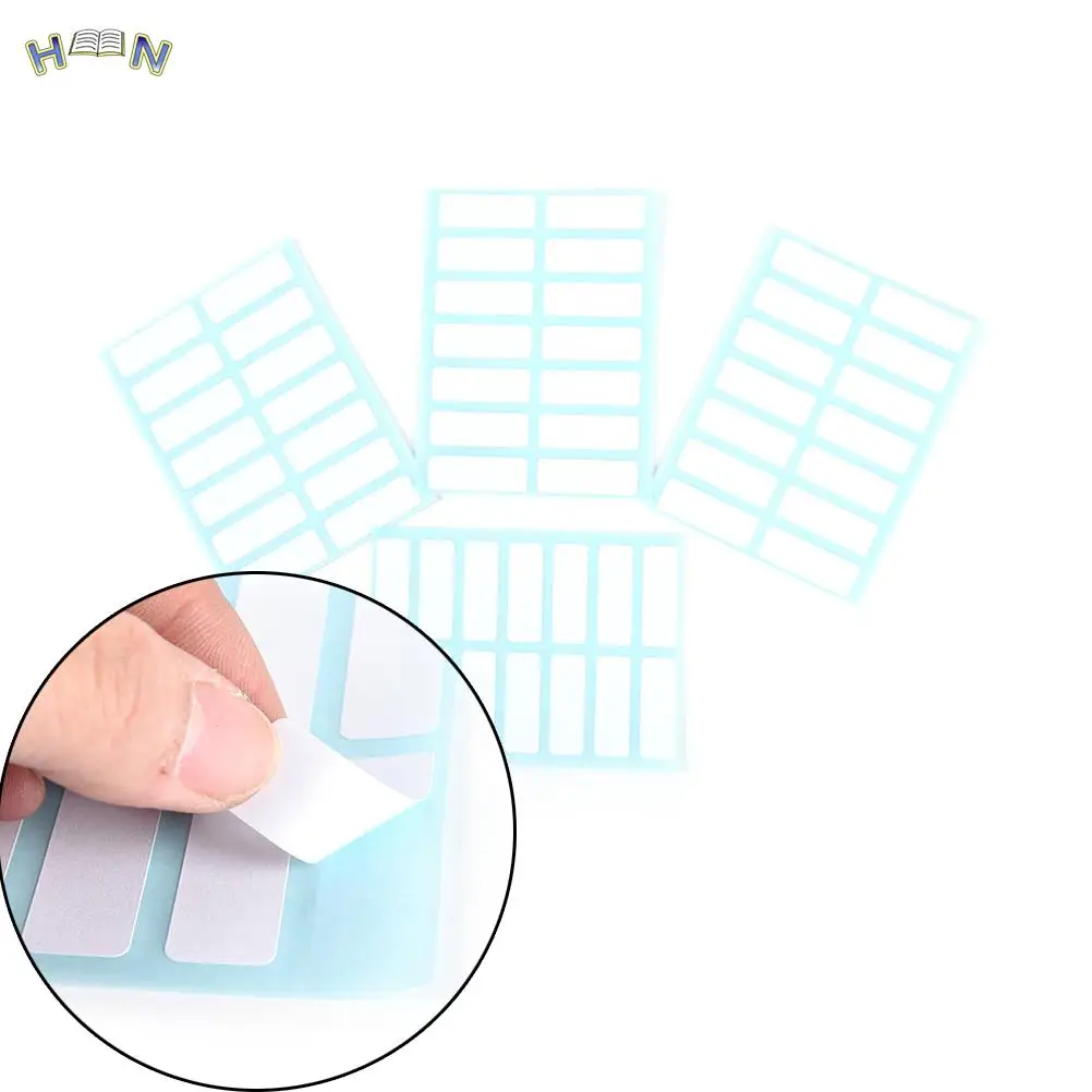 12Sheets/pack Blank Stickers Self Adhesive Sticky White Label Writable Name Stickers Blank Note Label Bar