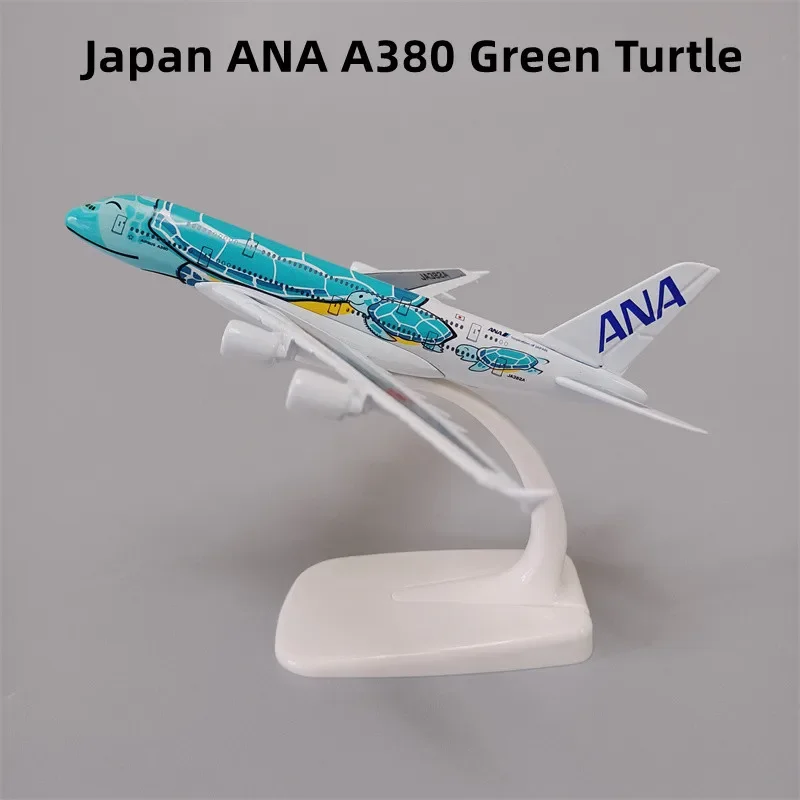 16cm Alloy Metal Japan Air ANA Airbus A380 Cartoon Sea Turtle Airlines 1/500 Scale Diecast Airplane Model Airways Plane Aircraft