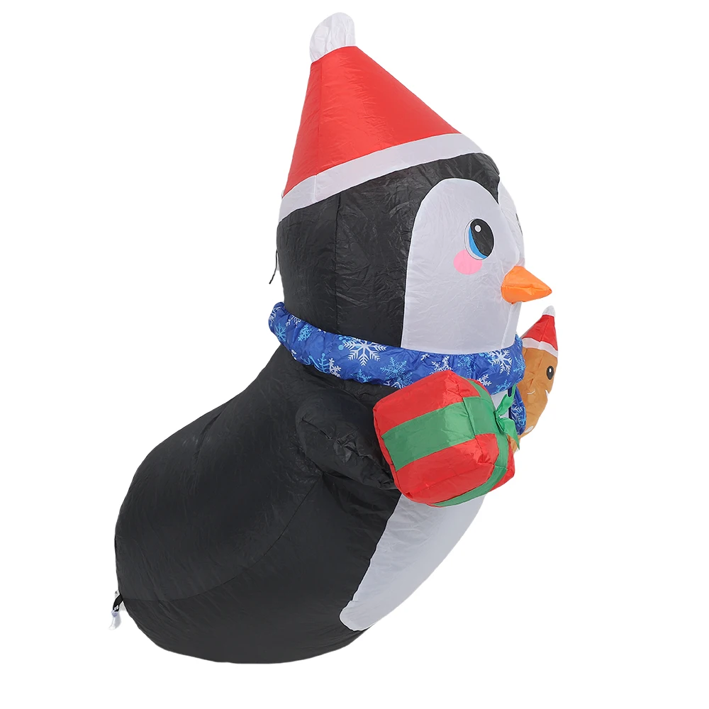 Christmas Inflatable Penguin with Build-in LED Lights Broke Out from Window, Blow up Christmas Inflatable Outdoor Indoor Decor
