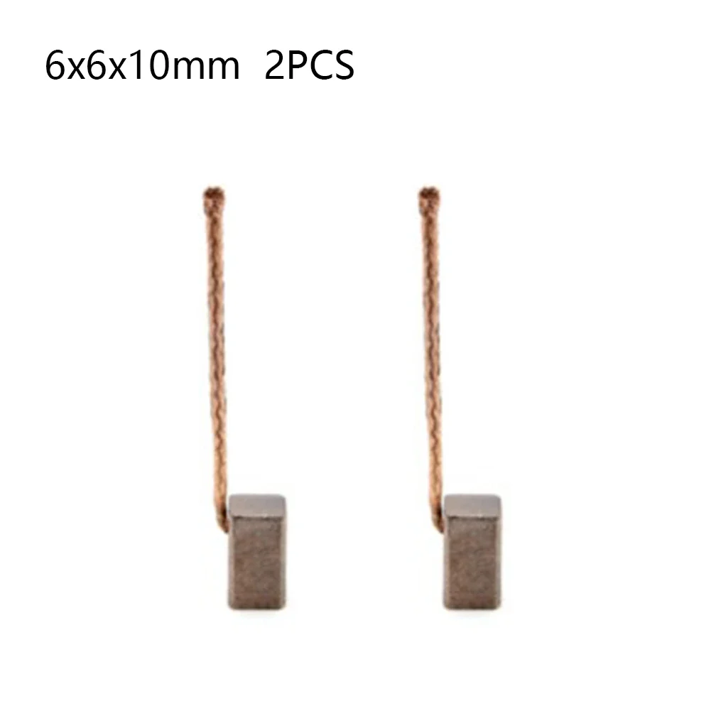 2 10Pcs 6x6x10mm Carbon Brush For Automotive Blower Fan Windshield Wiper Window Lift Motor Replacement Power Tool Parts Accessor