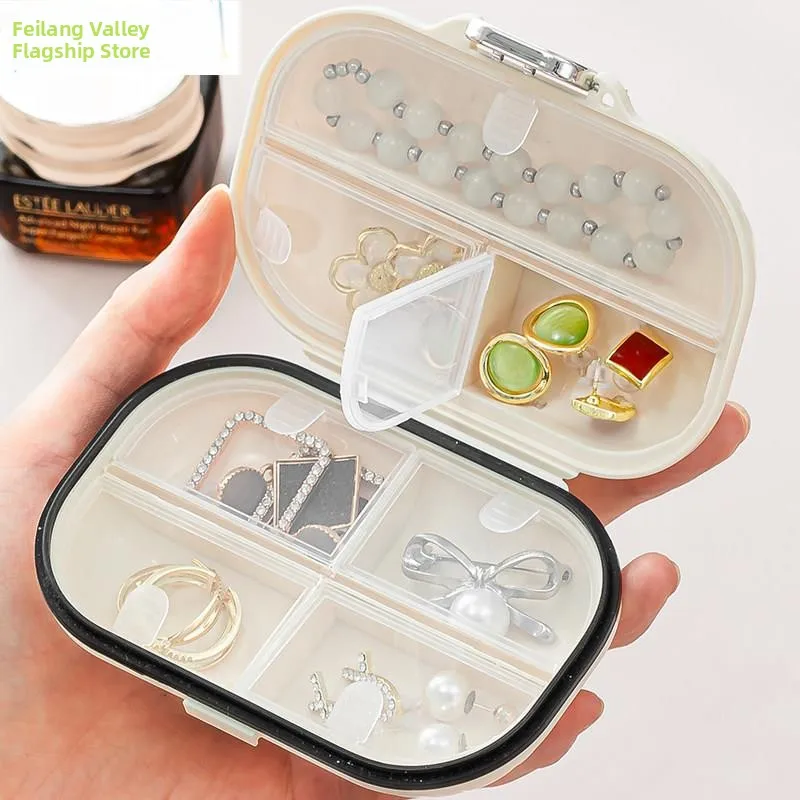 Portable  Jewelry Box Earring Ring Necklace Storage Organizer Compact Handbag Accessory Box Travel Friendly Fly Lake Valley