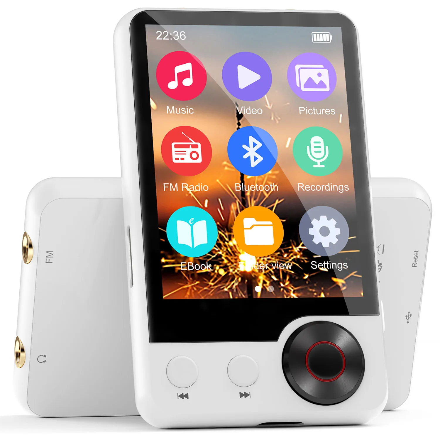128GB MP3 Player with Boosted Bluetooth 5.3, Music Player Features HD Speaker, 2.4
