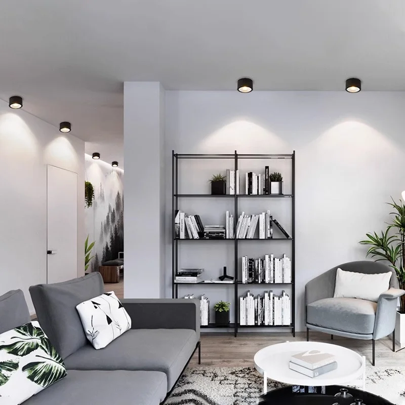 Scandinavische moderne opbouwdownlight LED-plafondlamp spotlight drie lichtkleurconversie LED-downlight binnenverlichting