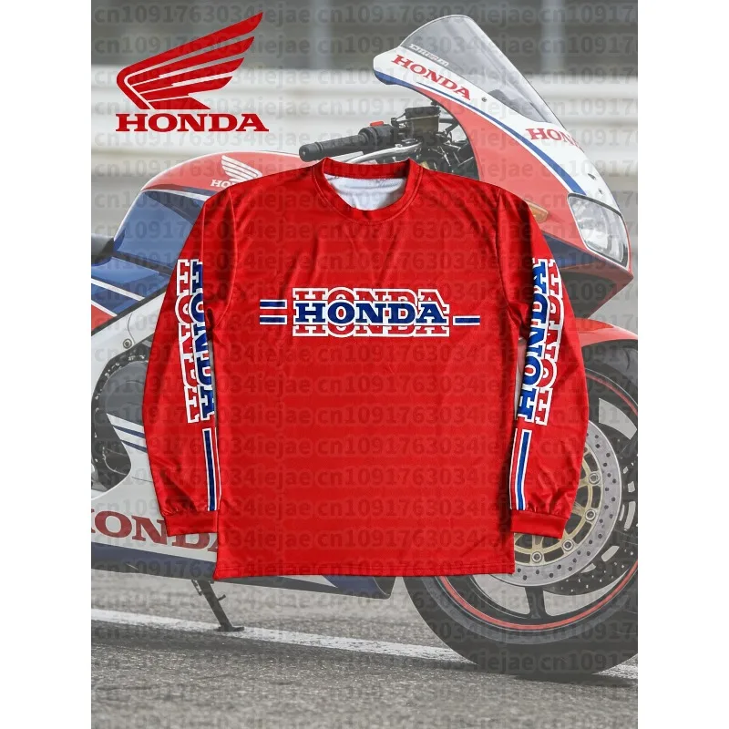 

Summer Honda 2025 Motorcycle Jersey Long Sleeve Riding Shirt Breathable Bike Racing Gear Comfortable Off-Road Moto Top for Men