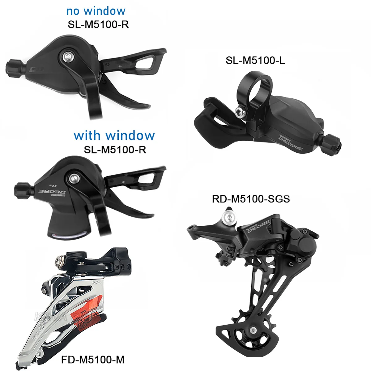 Shimano Deore 2x11 Speed M5100 Groupset 22S zestaw narzędzi przerzutka zmiany biegów MTB zestawy 11V 175 170 korbowy 11 S K7 część do roweru górskiego