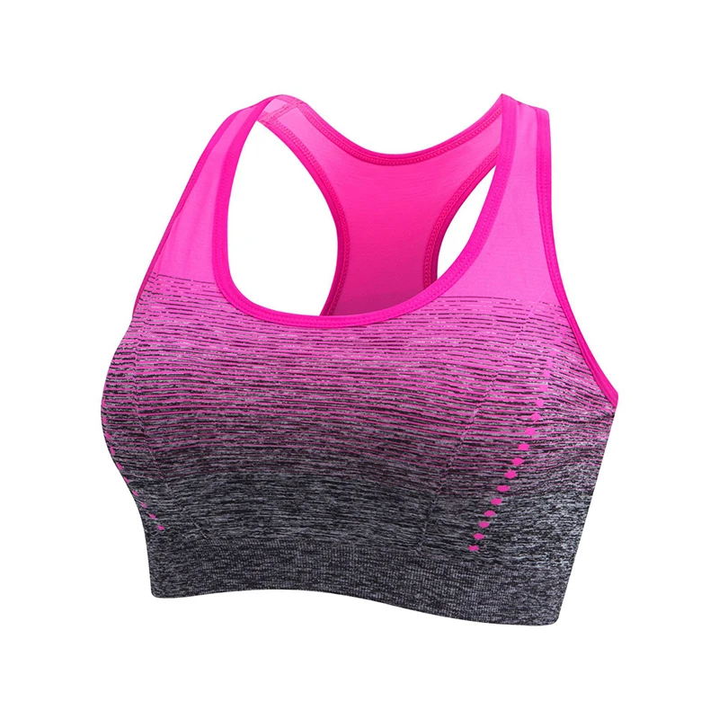 Intimo sportivo Colore sfumato Corsa Fitness Yoga Esercizio con reggiseno rimovibile