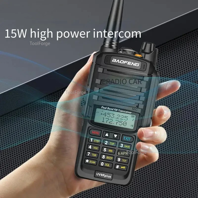 2 قطعة BaoFeng UV-9R Plus اسلكية تخاطب عالية الطاقة ثنائي النطاق طويل المدى 128 CH المحمولة يده UV 9R هام اتجاهين الراديو #5