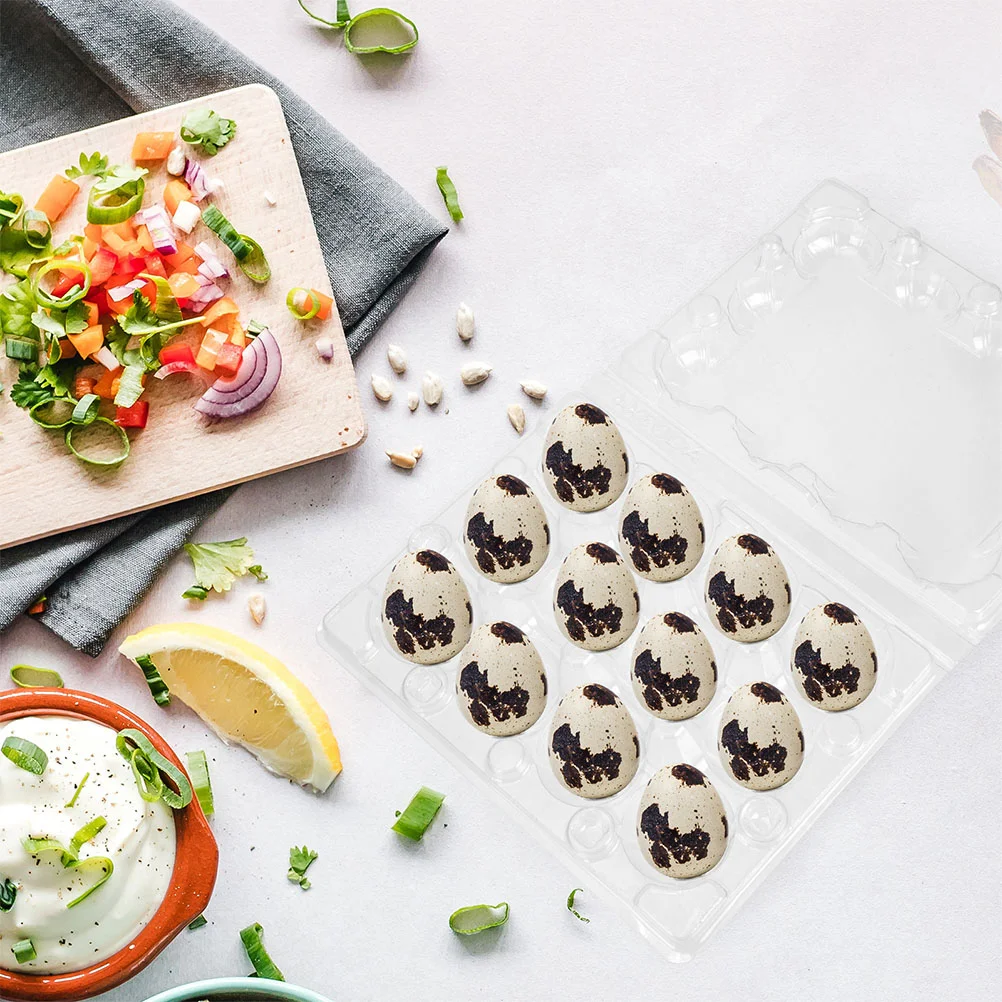 

20 Pcs Peeler Freezer Organizer Bins Egg Flats Clear Quail Holder 12 Eggs Tray Kitchen Supplies Gift Box