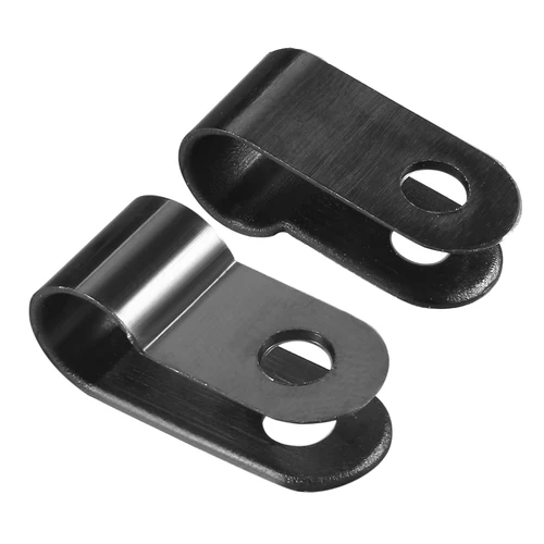 Uxcell 100 Uds abrazadera de Cable tipo R de nailon organizador Clips de Cable para gestión de cables 5/6,4/8,4/9,5/10,4/12,7/15/27-30mm negro