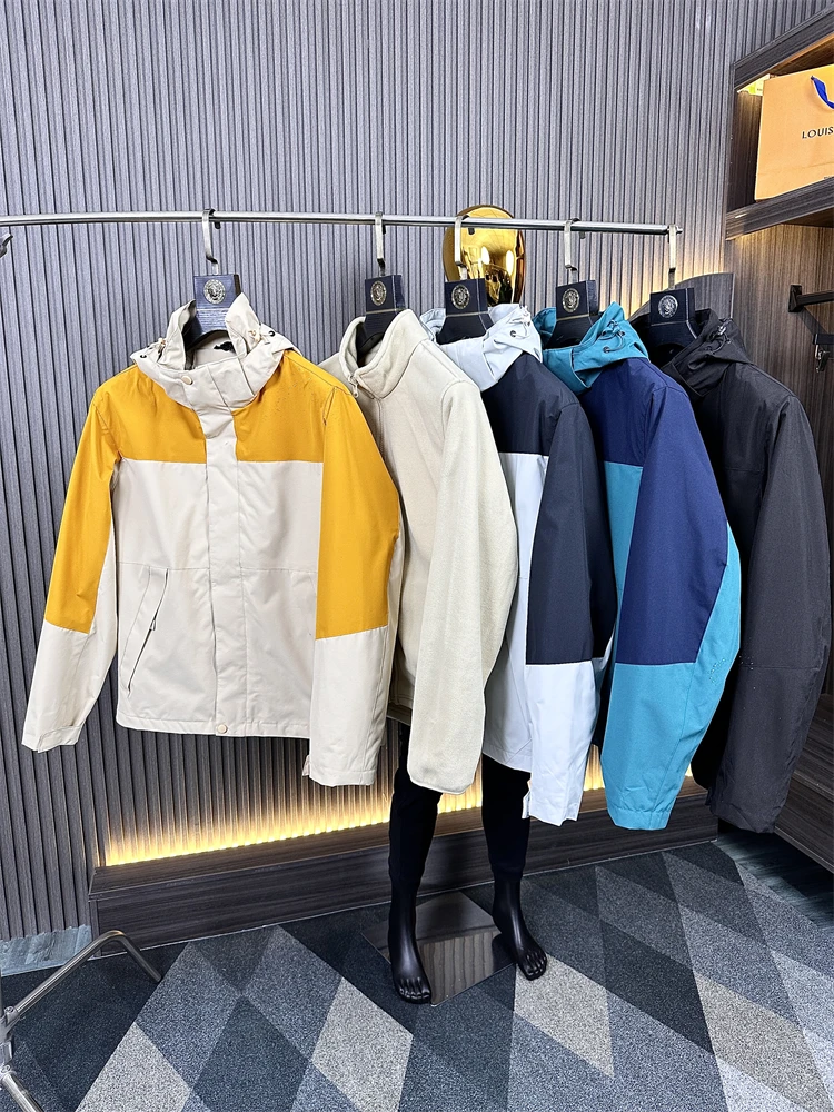 

Футболка со съемной подкладкой на открытом воздухе, повседневная мужская куртка на осень-зиму, водонепроницаемая застежка-молния, свободная посадка, обычная длина