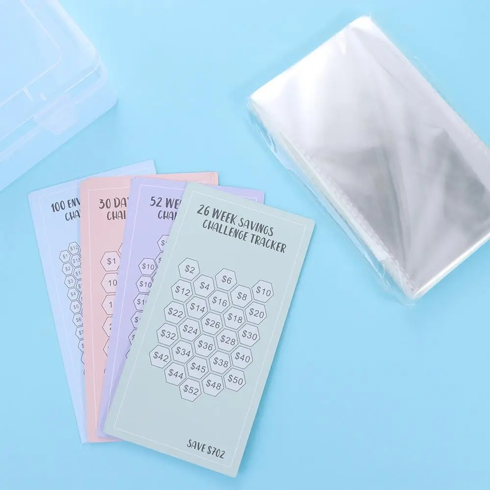 

100Pcs Creativity Money Saving Envelopes Kit Cash Challenge Budget Planner 100 Envelope Challenge Box Set Tear Resistant