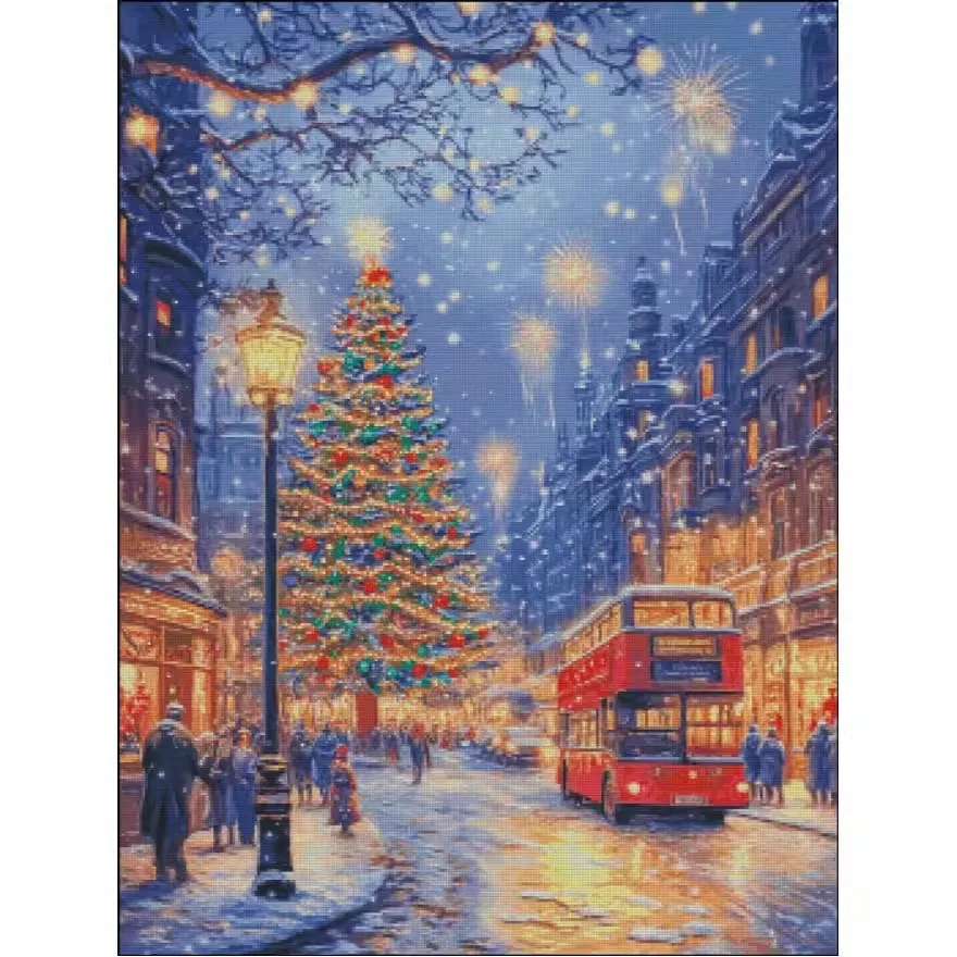 

ZZ6662- Christmas Eve 11CT 14CT 16CT Print Canvas Cross Stitch DIY Set Kit Needlework Embroidery 101 Colors