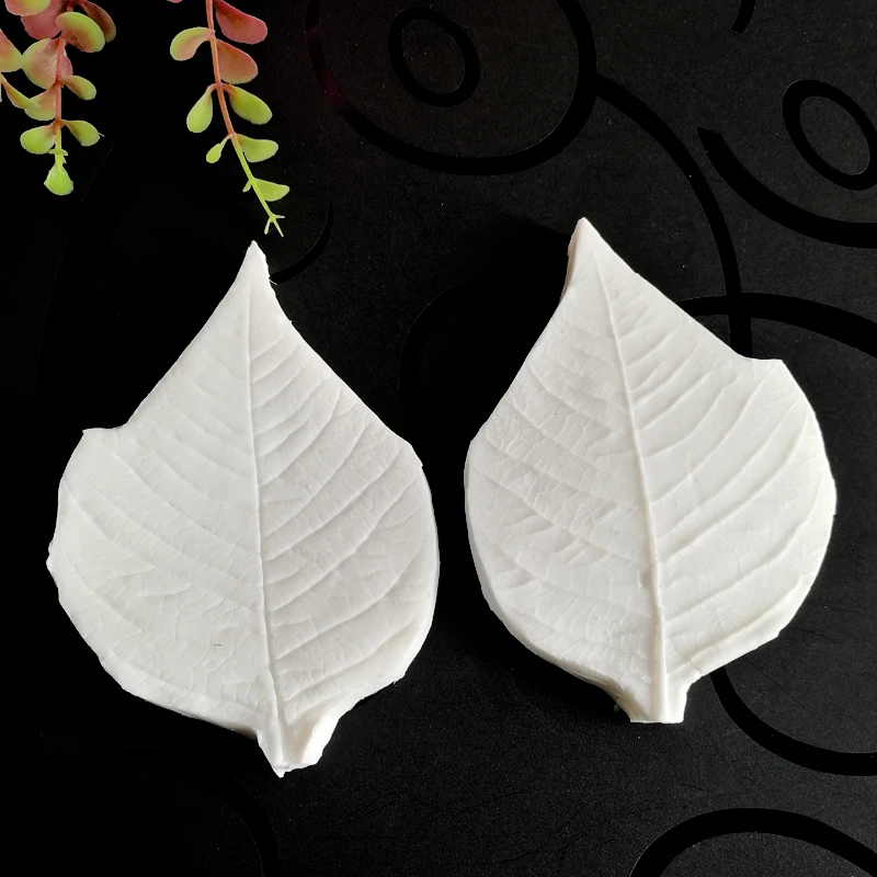 2 Styles Large Poinsettia Flower Veiners Silicone Molds Fondant Sugarcraft Gumpaste Resin Clay Cake Decorating Tool M21212438