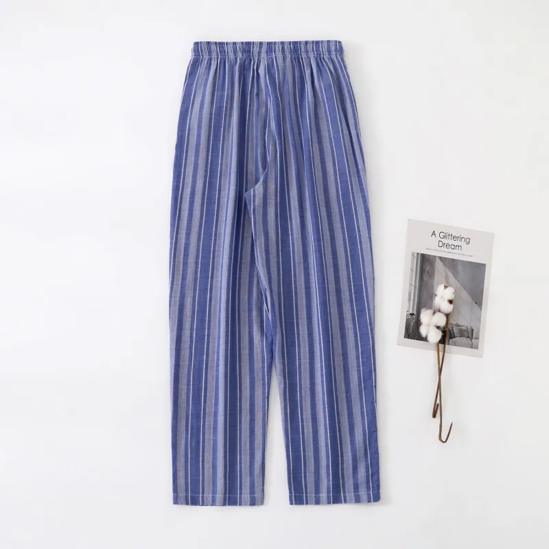 Spring Autumn Men 100% Cotton Pajama Pants Pyjama Trousers Male Sleepwear Bottoms Lounge Wear Striped Pants Pijama Homme