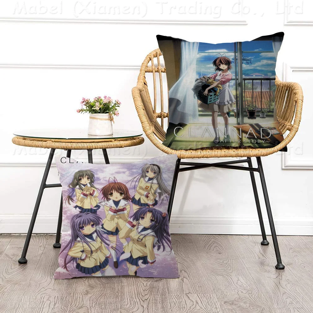 Clannad After Story Pillow Gift Home Office Decoration Bedroom Sofa Car Cushion Cover Case 45x45