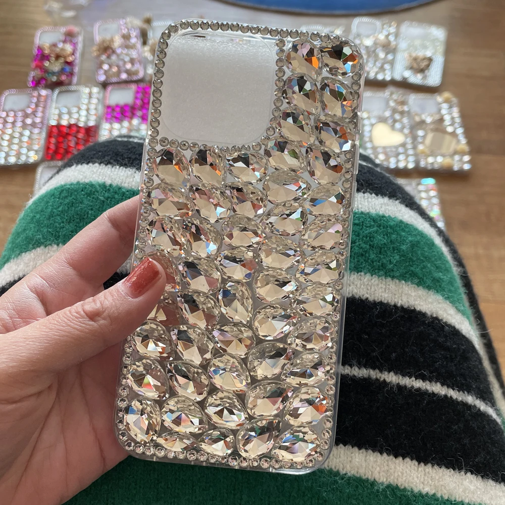 

S24+ S24Ultra Clear Crystal Case For Samsung Galaxy S24 Ultra S24 Plus Diamond Coque For Samsung S23Ultra S23+ FE Bling Case